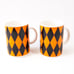 Orange Black Diamond Starbucks Ceramic Coffee Mug Tea Cup Drinkware 2004 Vintage