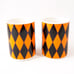 Orange Black Diamond Starbucks Ceramic Coffee Mug Tea Cup Drinkware 2004 Vintage