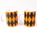 Orange Black Diamond Starbucks Ceramic Coffee Mug Tea Cup Drinkware 2004 Vintage
