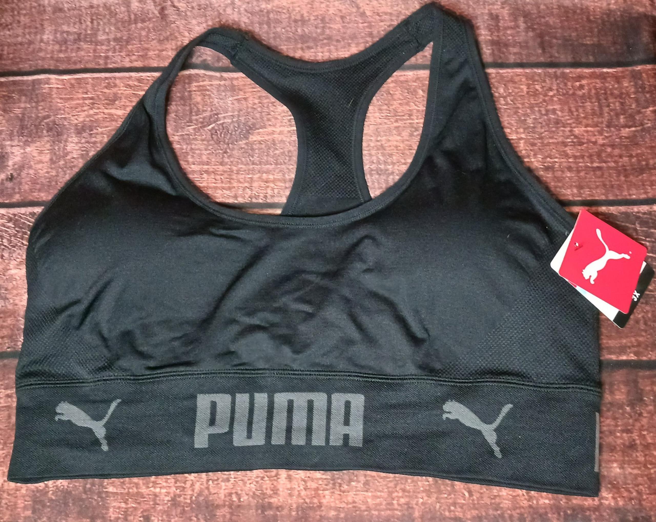 Black Puma Sports Bra Women's Size 3XL Racerback Padded NWT