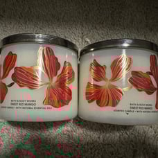Bath and Body works sweet red mango 3wick candles x2