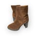 Aquatalia Isla Calf Ankle Brown Suede Block Heel Boots Womens Size 10