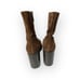 Aquatalia Isla Calf Ankle Brown Suede Block Heel Boots Womens Size 10