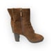 Aquatalia Isla Calf Ankle Brown Suede Block Heel Boots Womens Size 10