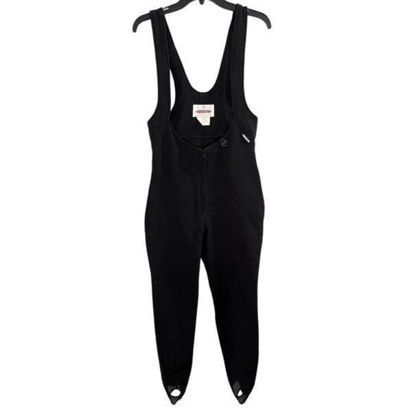 Obermeyer Vintage Wool Blend Ski Bib Women's M Front Zip One Piece Stirrup Foot