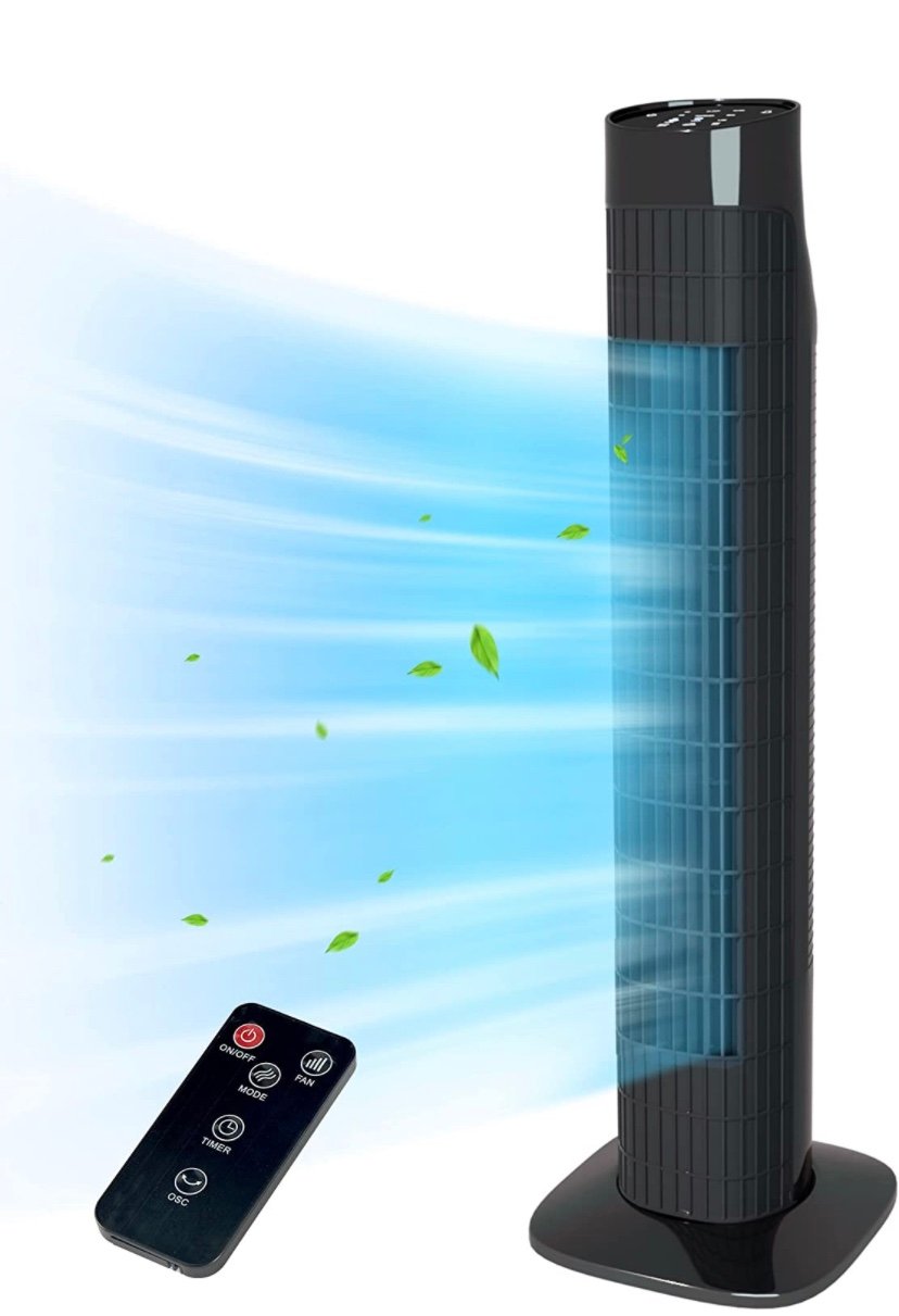 Uthfy 31 Electric Tower Fan with Remote, That Blow Cold Air, Quiet Cooling Fan