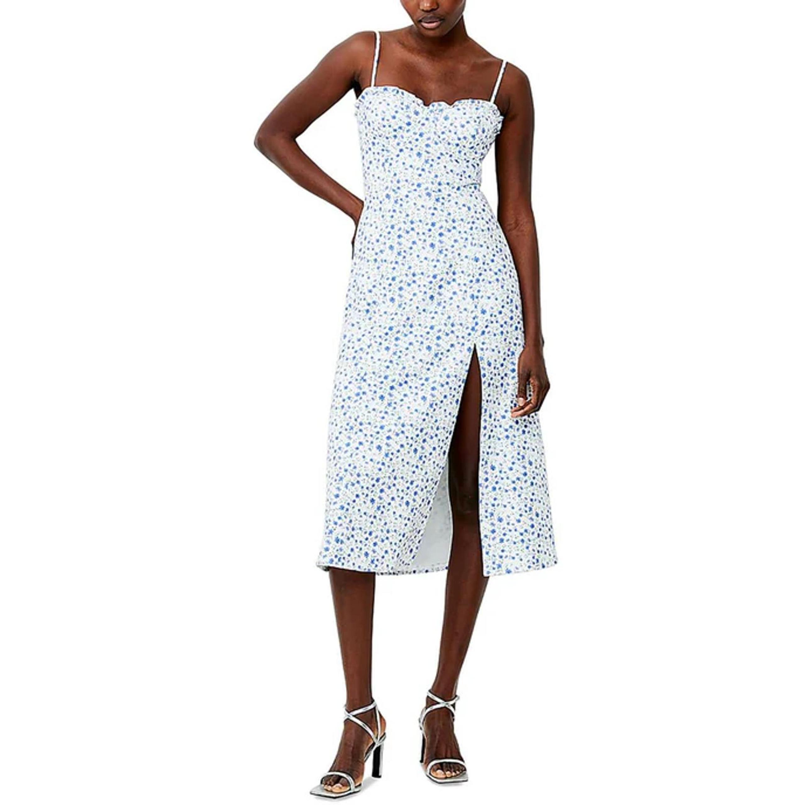 NWT French Connection Camille Floral Smocked Midi Dress Sz 4