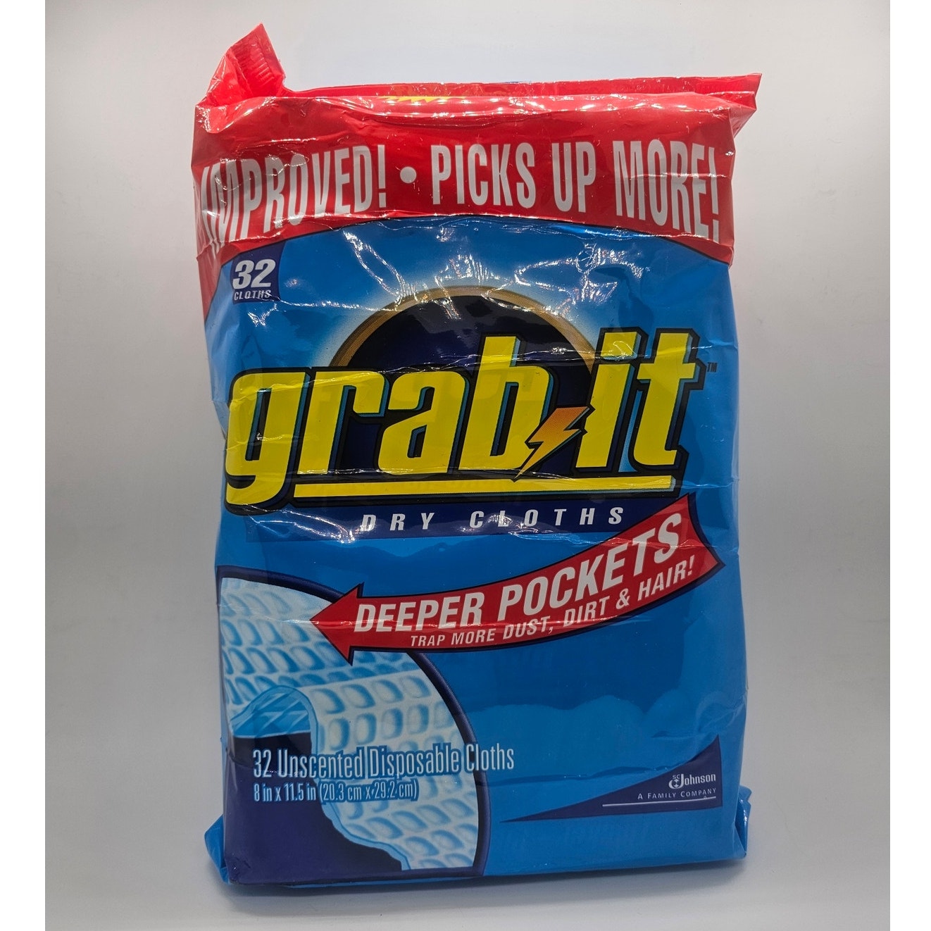 Vintage GRAB IT Dry Disposable 32 Unscented Dusting Cloths New Sealed