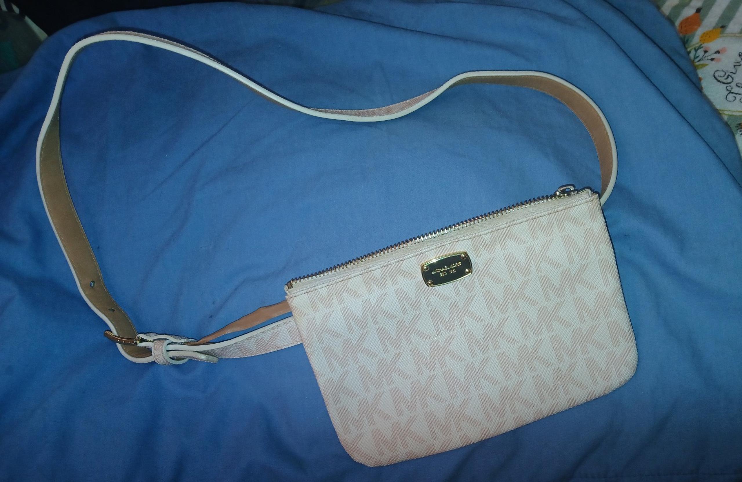 Michael Kors Signature logo pink fanny pack belt bag large
