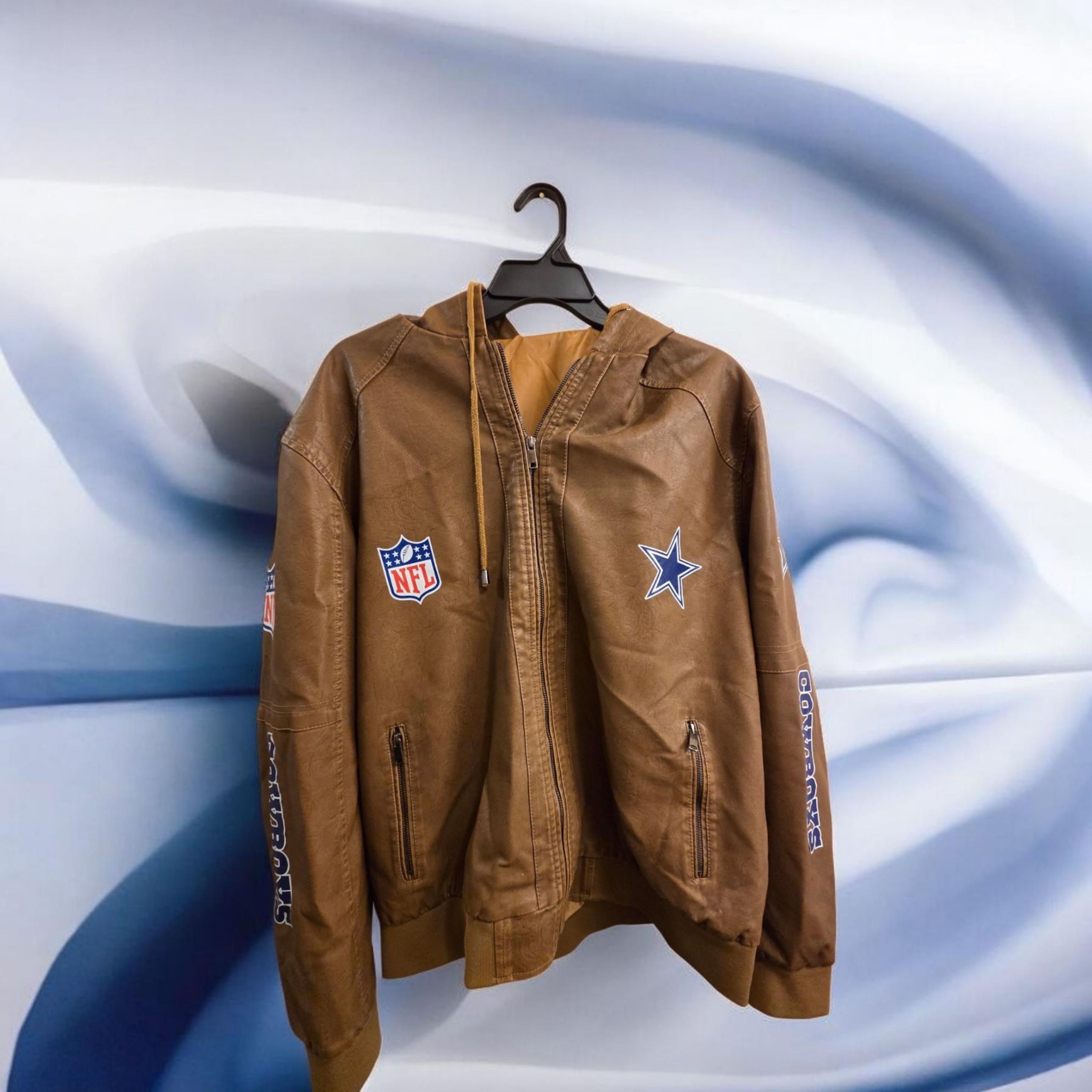 Men's Dallas Cowboys Hooded Faux Leather Jacket - NFL