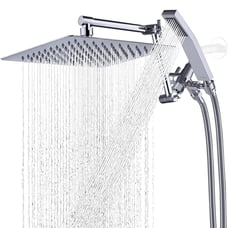G-Promise All Metal 10 Inch Rainfall Shower Head with Handheld Spray Combo