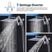 G-Promise All Metal 10 Inch Rainfall Shower Head with Handheld Spray Combo