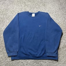 Vintage 90s Nike Crewneck Sweatshirt Made In USA Royal Blue XL Swoosh Mini