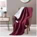 Serta 50”x60” Heated Plush Throw Burgundy