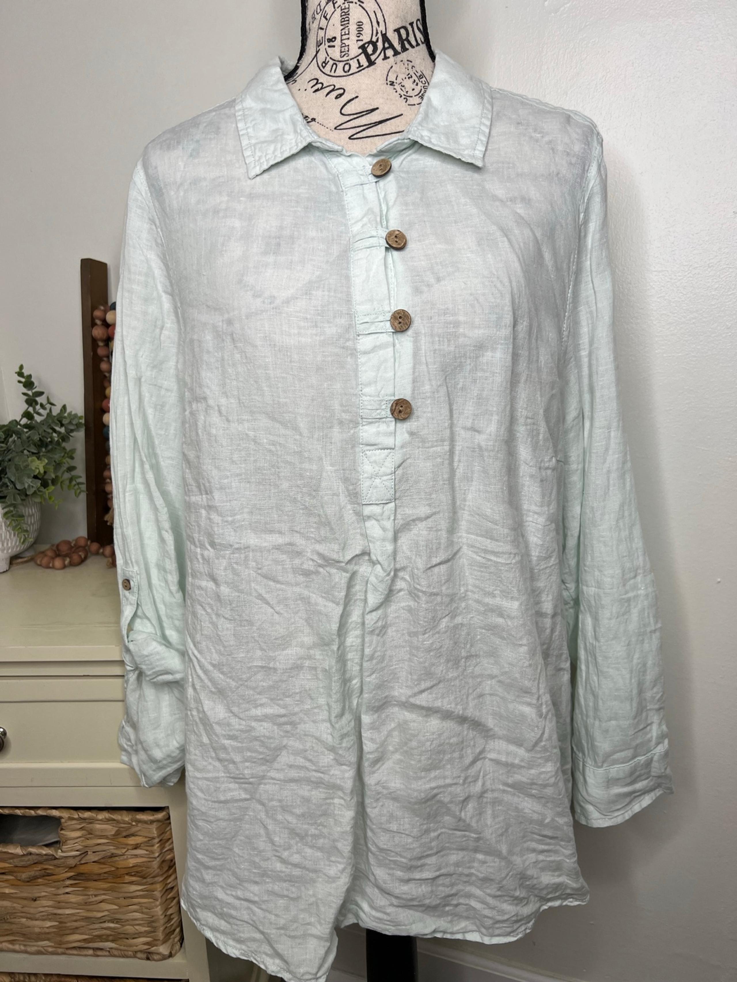 Sigrid Olsen 100% Linen Tunic Top