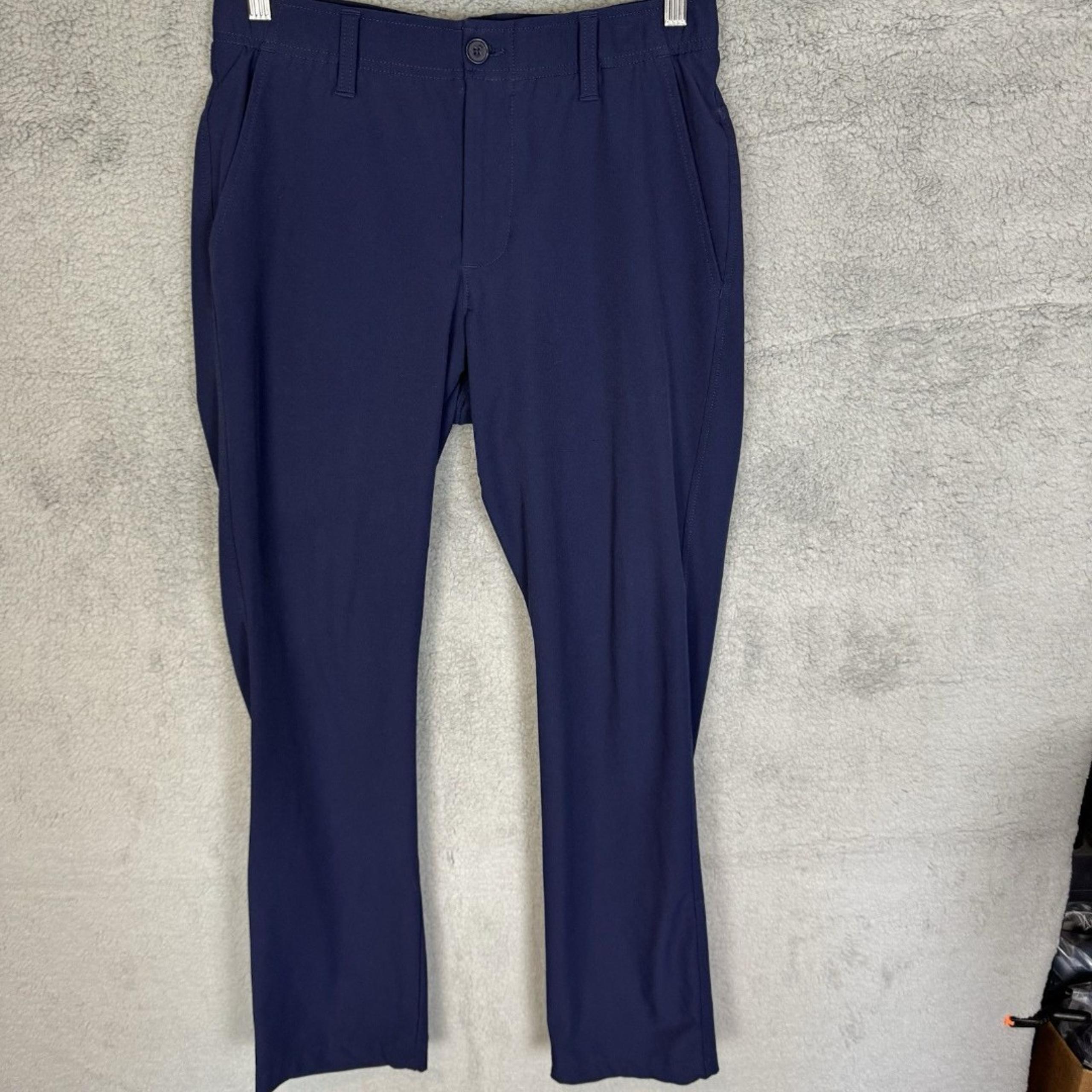 Under Armour Pants Mens 30x30 Blue Golf Flat Front Casual Performance Stretch