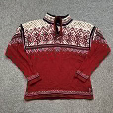 Dale of Norway Nordic Fair Isle 1/4 Zip Wool Sweater Size 12 / Small DAMAGED