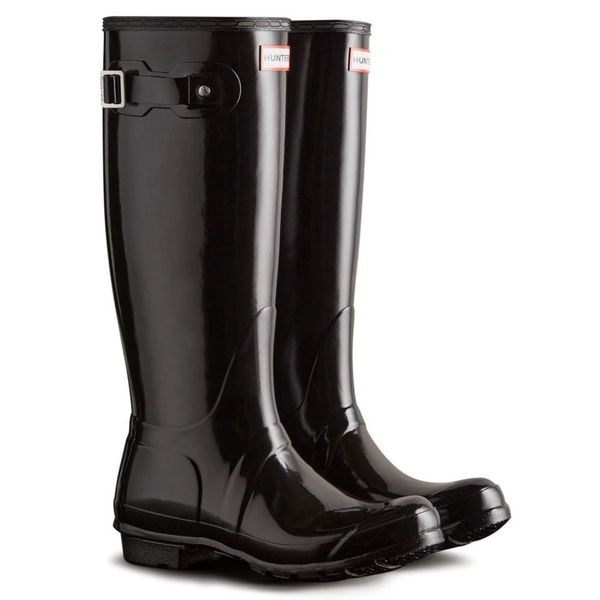 HUNTER Refined Tall Gloss Waterproof Rain Boot (Women) Size 7