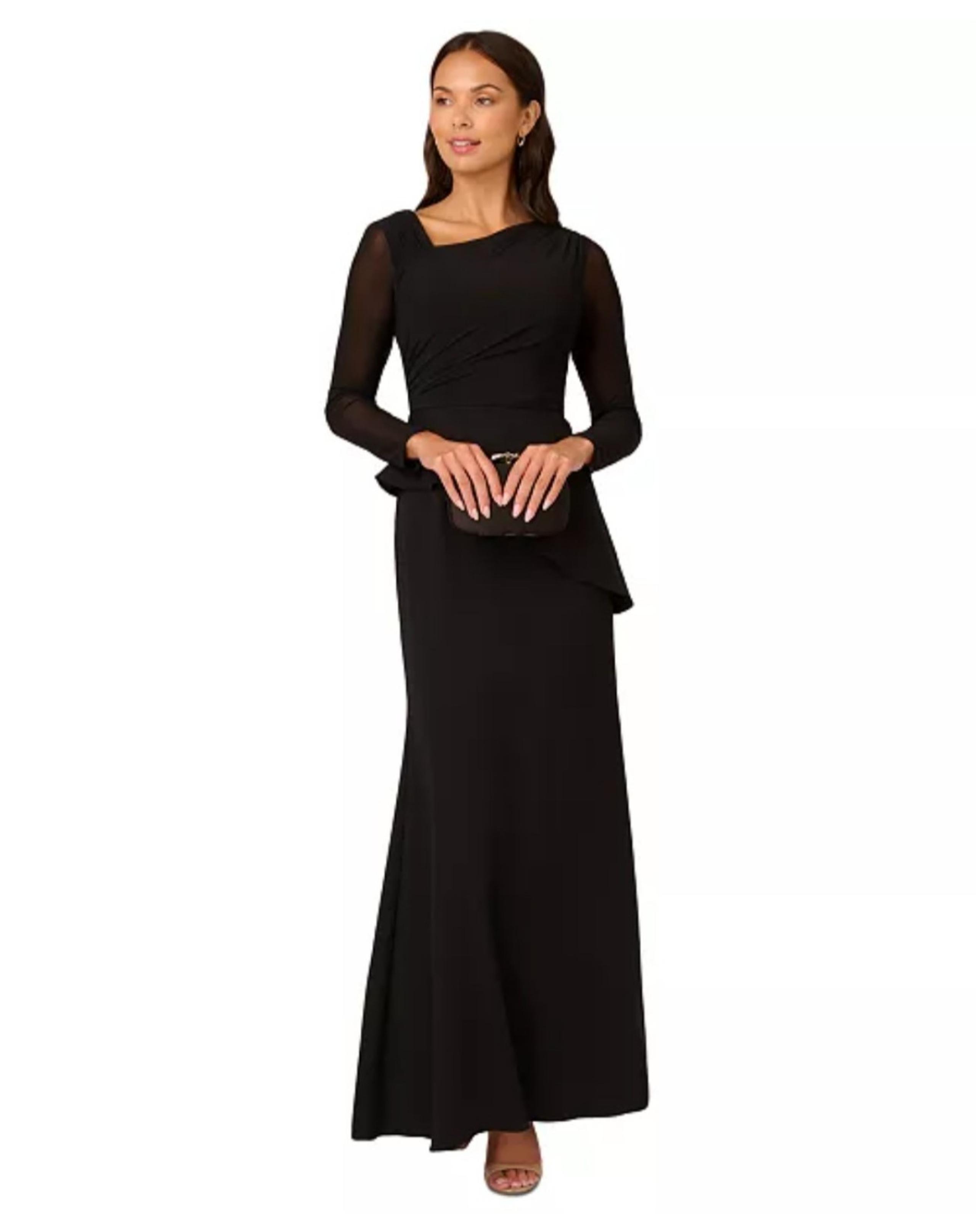 Adrianna Papell
Women's Mesh-Long-Sleeve Crepe Gown sz10 $199