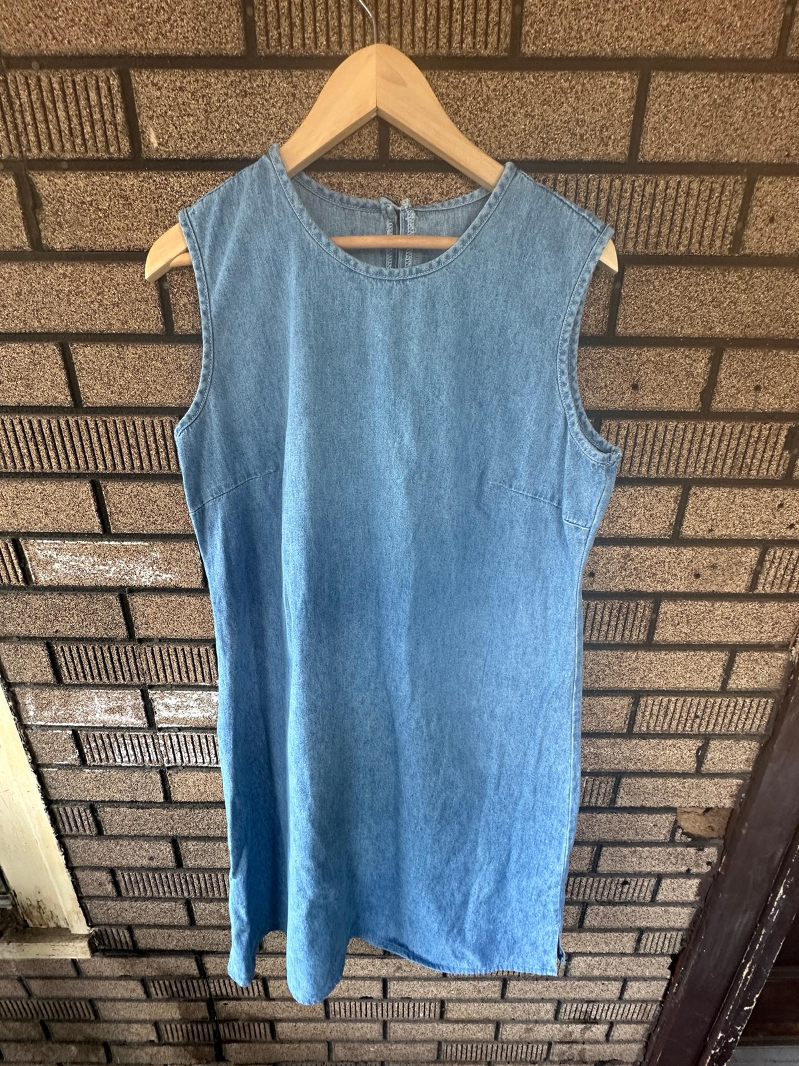 Studio Ease Vintage Denim 100% Cotton Pullover Jumper Skirt Size 14P