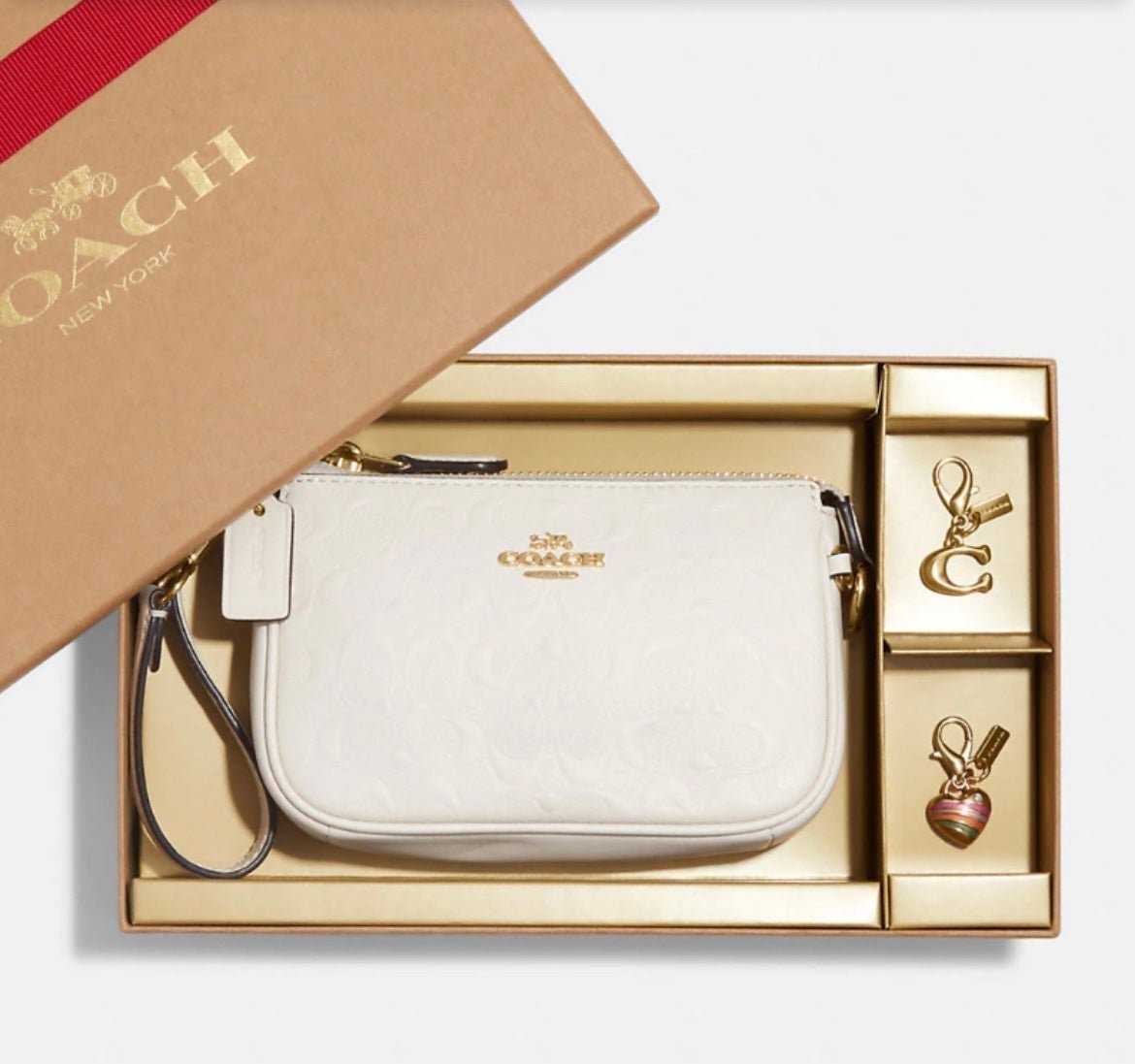 NWT Coach Boxed Nolita 15 In Embossed Signature Leather Chalk Leather CF549 Gift