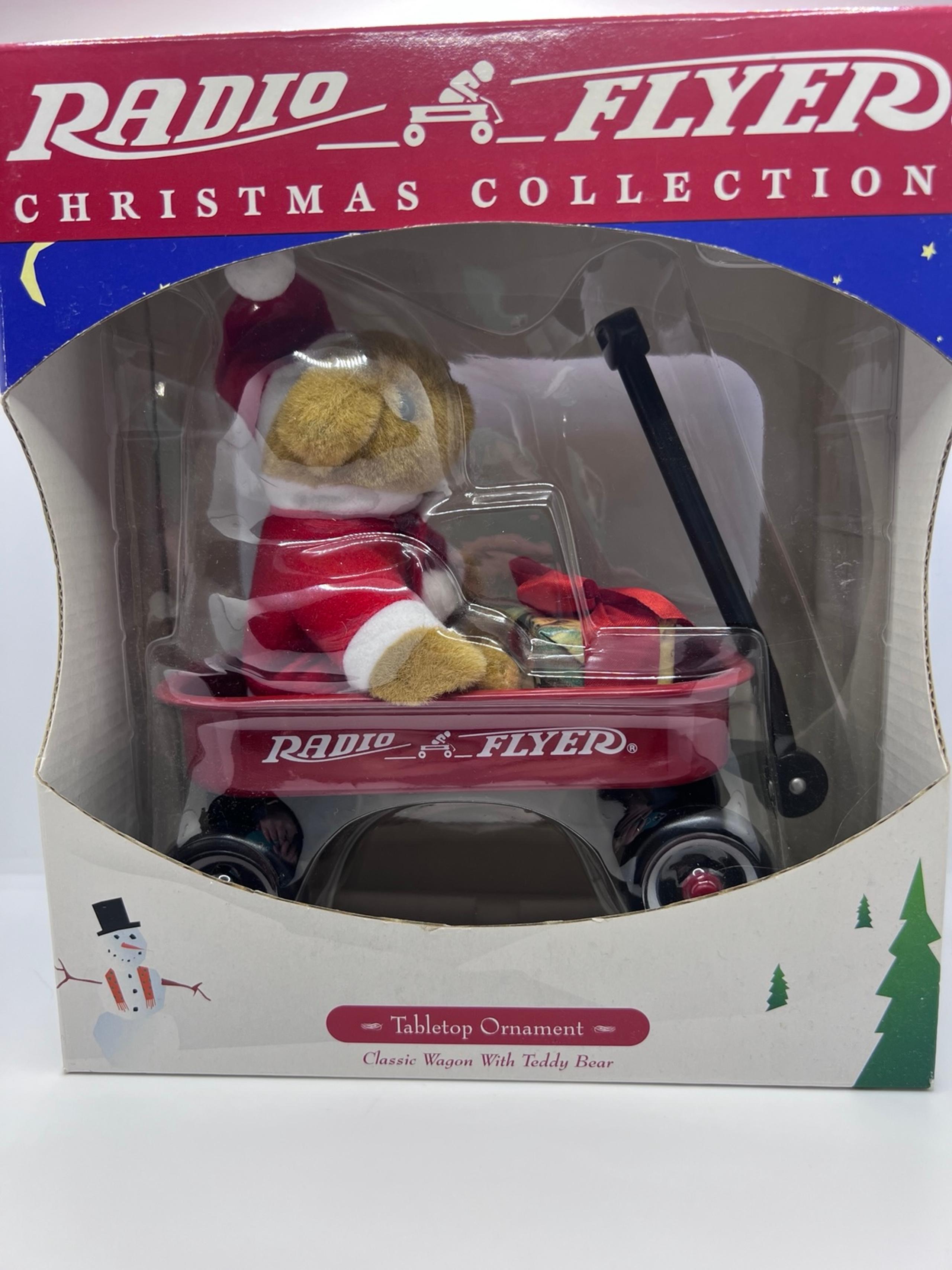 New Radio Flyer Christmas Collection Wagon Ornament With Teddy Bear 1999 NIB