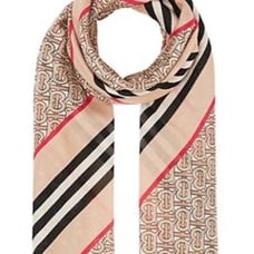 Burberry Monogram Stripe Wool & Silk Scarf