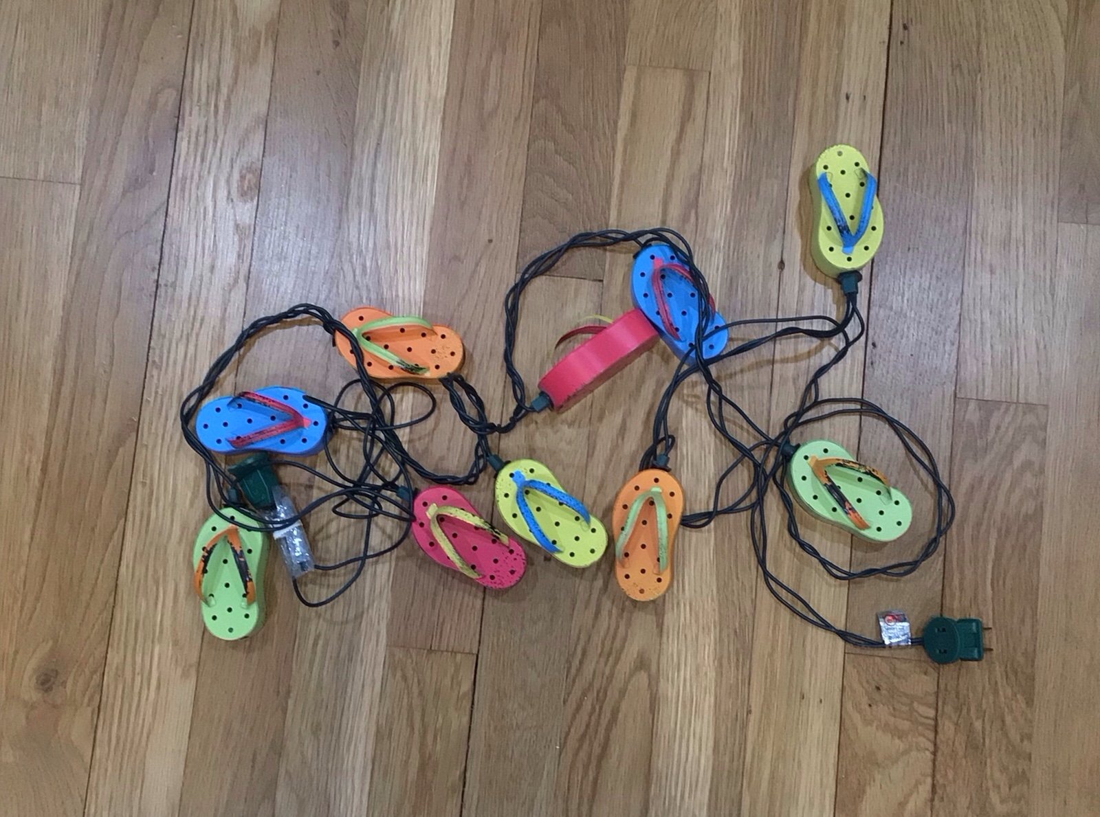 Vintage party lights, camping lights, flip flops metal string lights