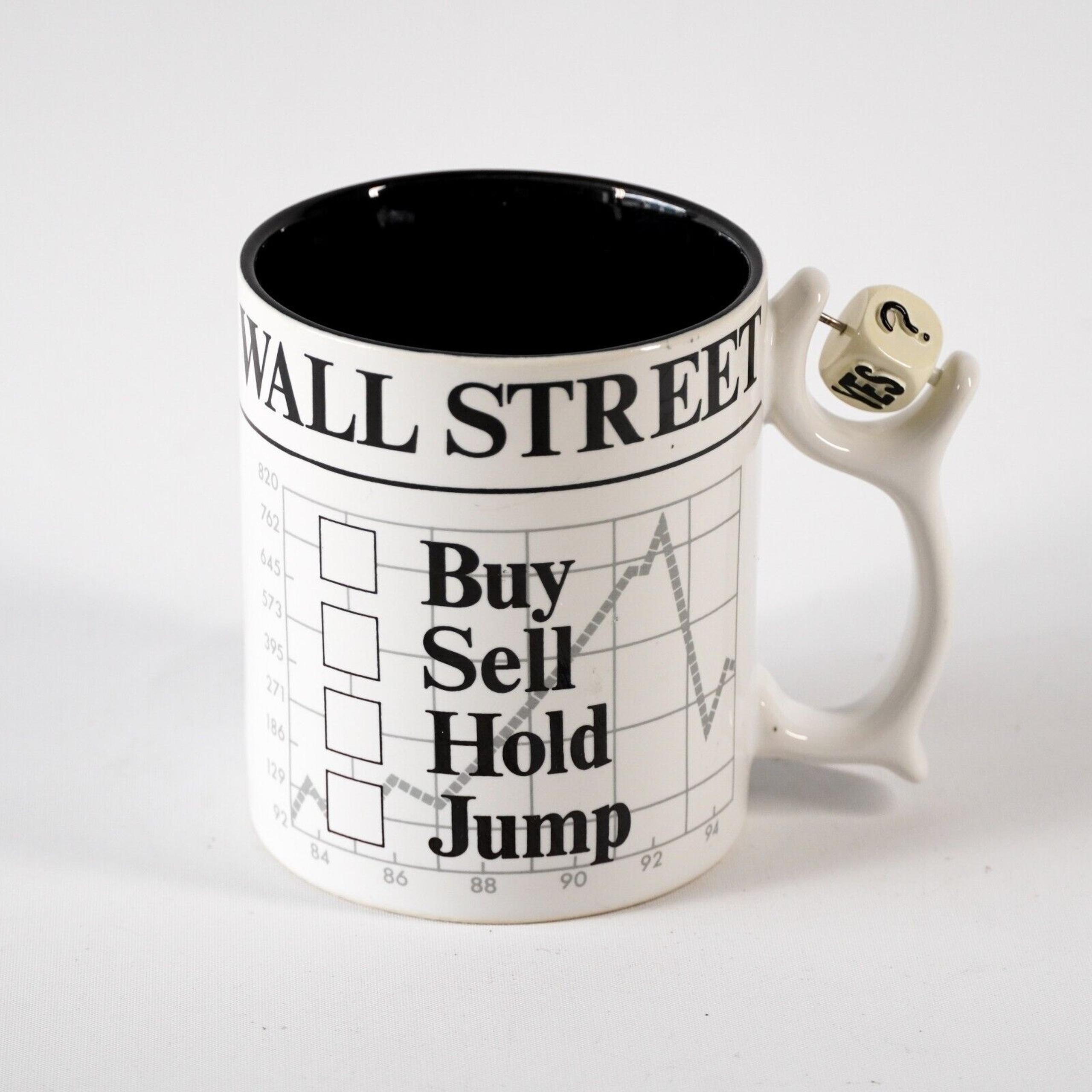 Department 56 Wall Street Spinners Novelty Investor Ceramic Coffee Mug Tea Cup
