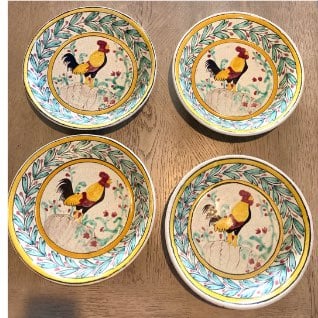 4x Vintage Talavera 11” serving bowls