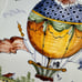 Vintage French Hot Air Balloon Ceramic Plate Rouen France 12.5 Signed A. Augy