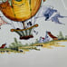 Vintage French Hot Air Balloon Ceramic Plate Rouen France 12.5 Signed A. Augy