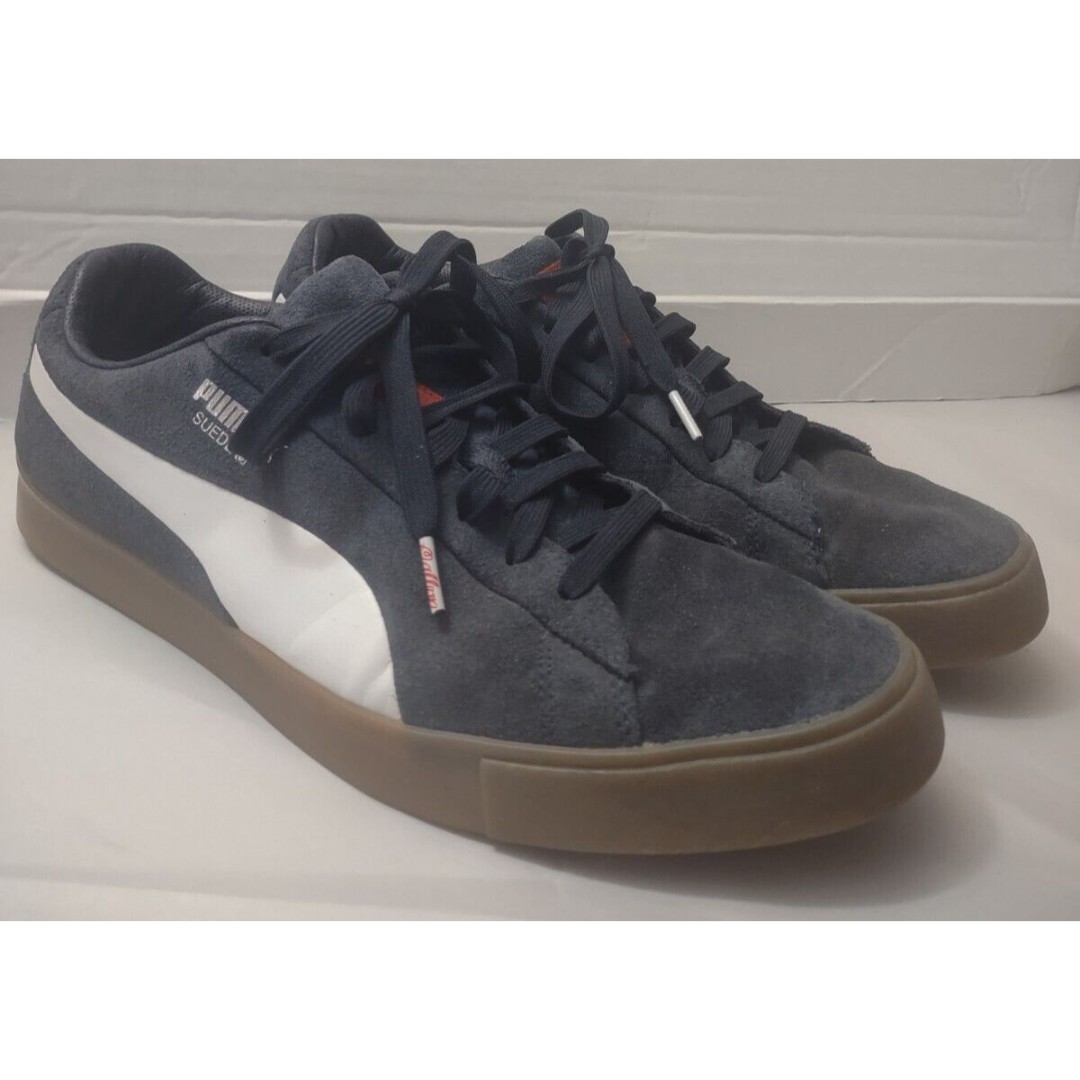Malbon Golf X Puma Suede Navy Men's Lace Up Sneakers Size US12