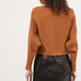 Women's ASTR The Label Rayn Sweater Cropped Overlap Size Medium Camel Brown