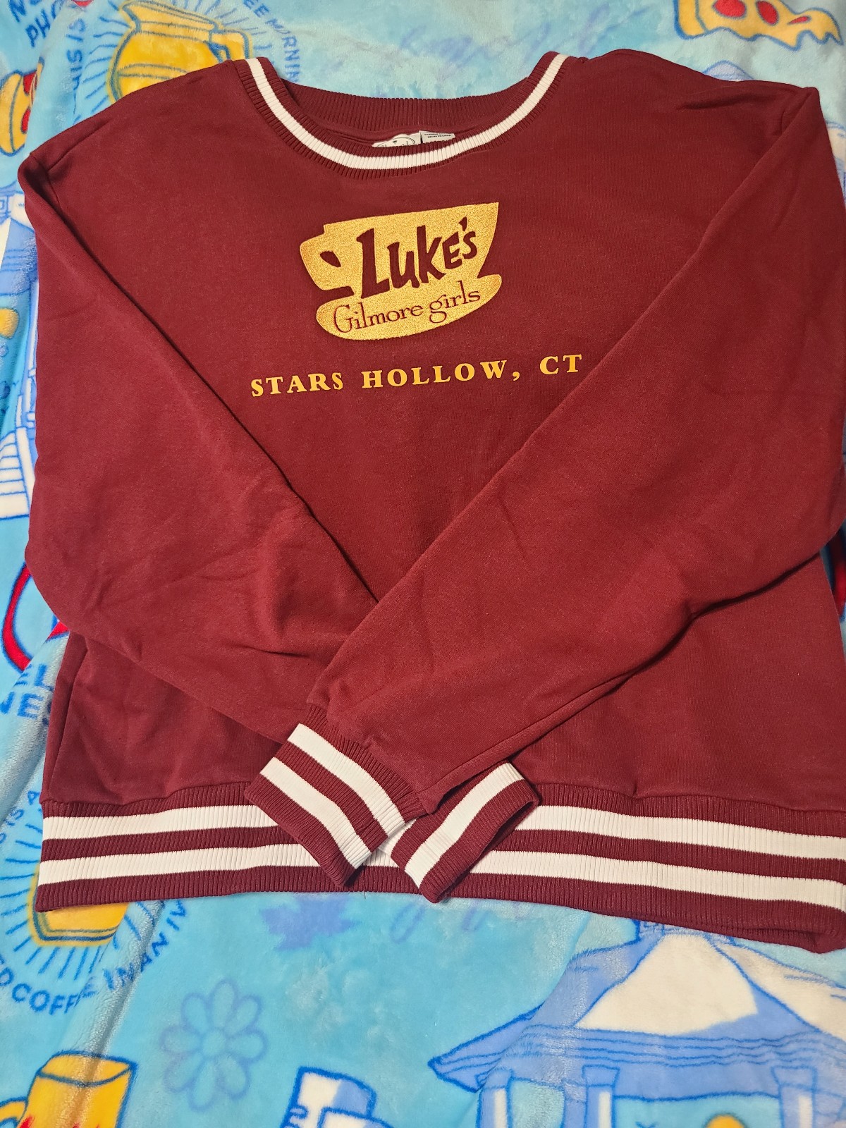 Gilmore girls Luke's Diner oversized varsity crewneck
