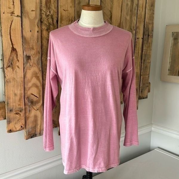 Free People We The Free Be Free Pink Slouchy Oversized Long Sleeve XS Tunic Top