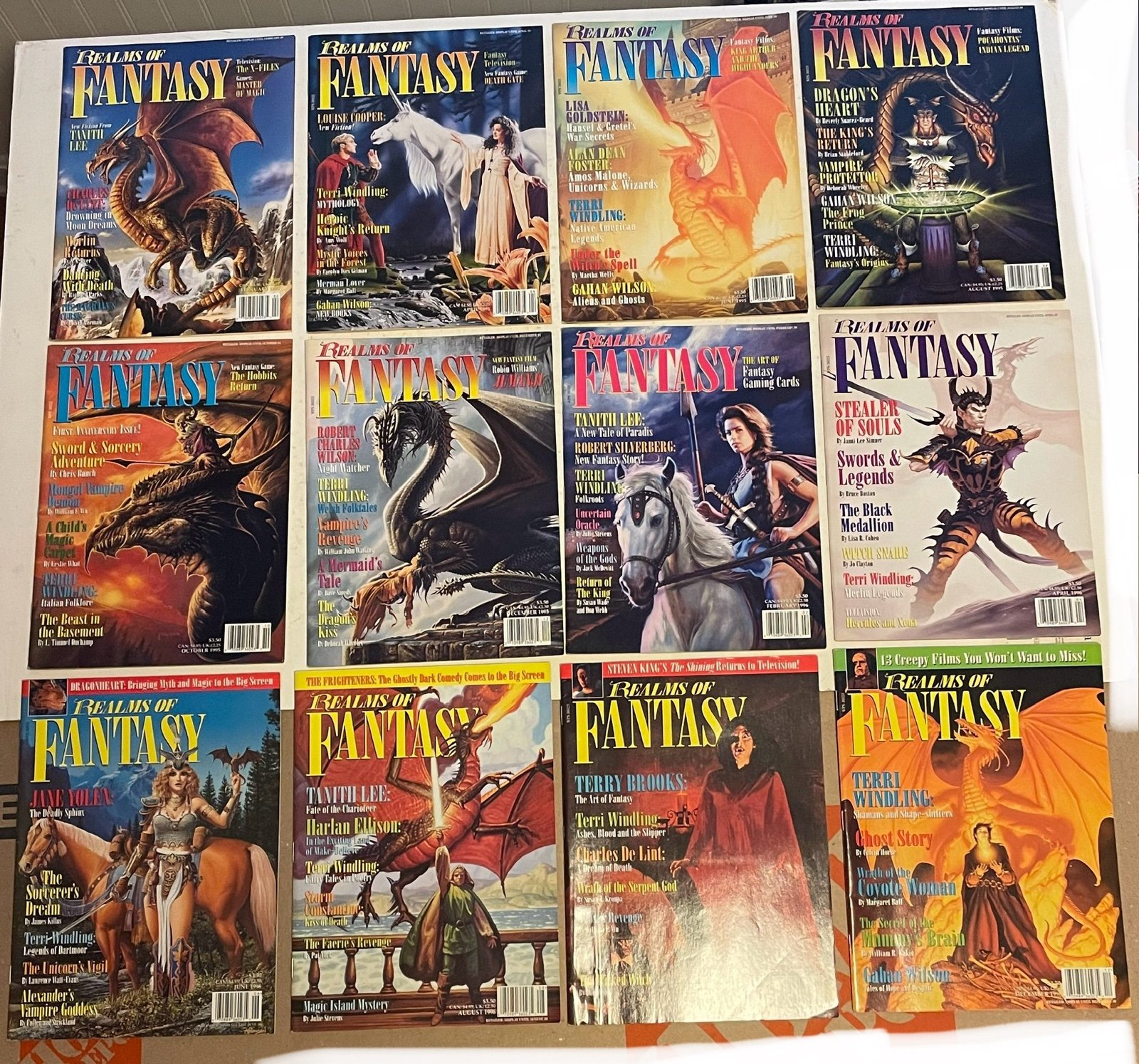 Realms of Fantasy Magazine Lot Of 12 From 1995 - 1996