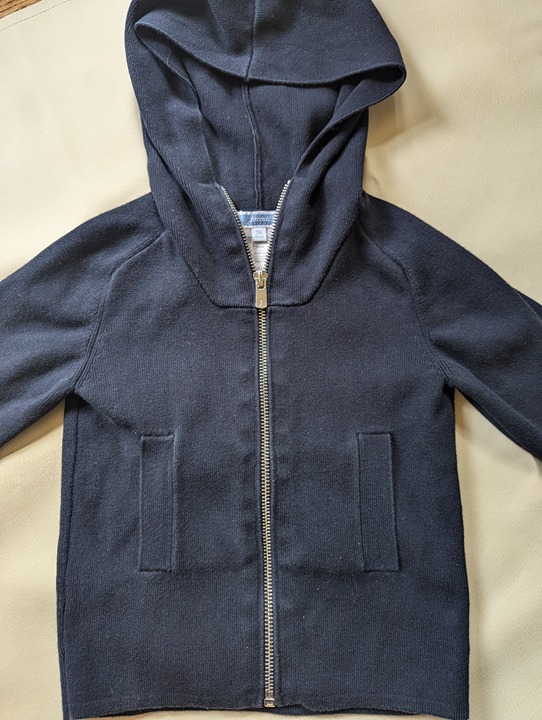 Boy zippered sweatshirt in Jacardi Navy - Size 3Y