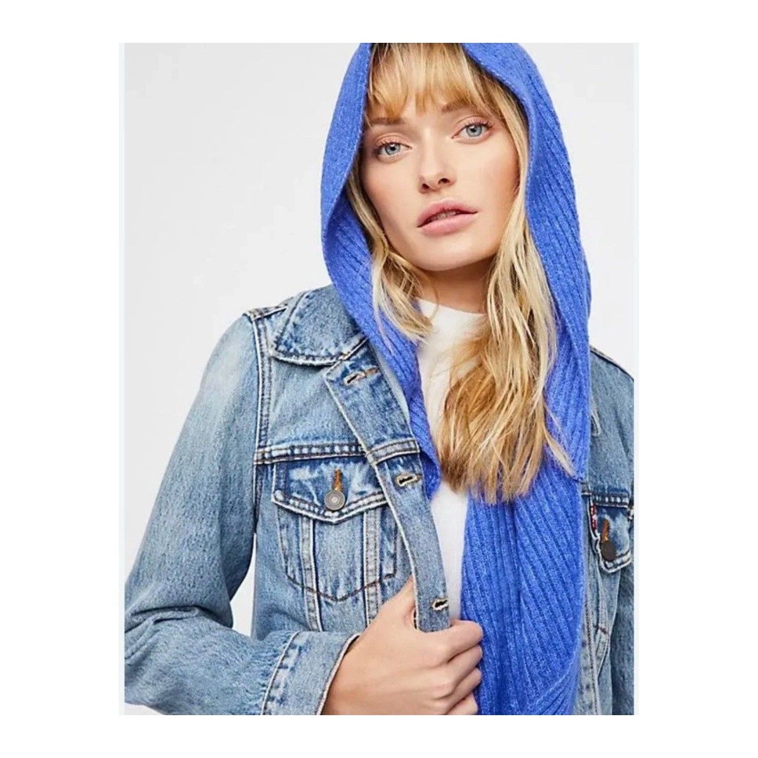 Free People Womens Hooded Sweater Wrap Swing, Black