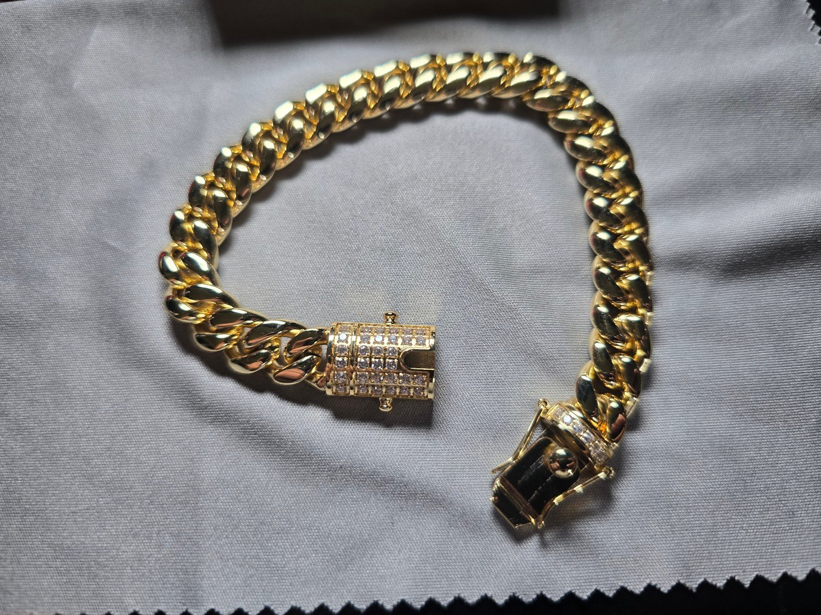 King Ice 10mm ブレスレット IcedDiamondCutMiamiCuban ゴールド King Ice Miami Cuban 10mm Gold Bracelet Bracelets