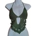 Olive green handmade crocheted mandala festival crop top C cup