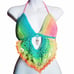 Olive green handmade crocheted mandala festival crop top C cup