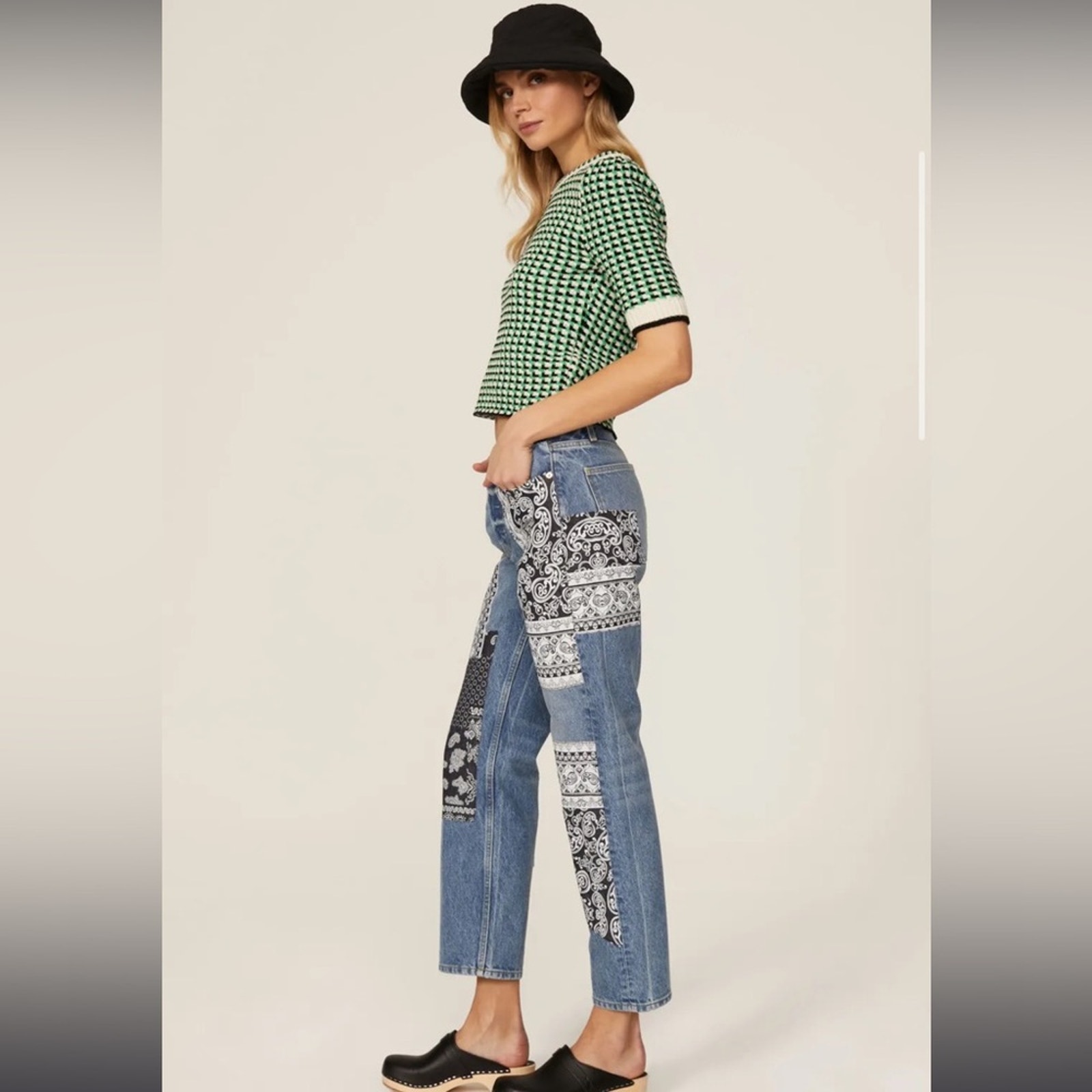 Maje Pandana Patchwork Jeans FR 36 US 6
