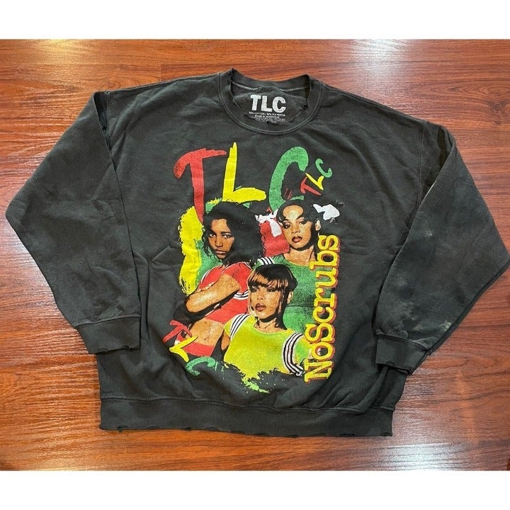 TLC DISTRESSED PIGMENT DYED SWEATSHIRT SIZE L