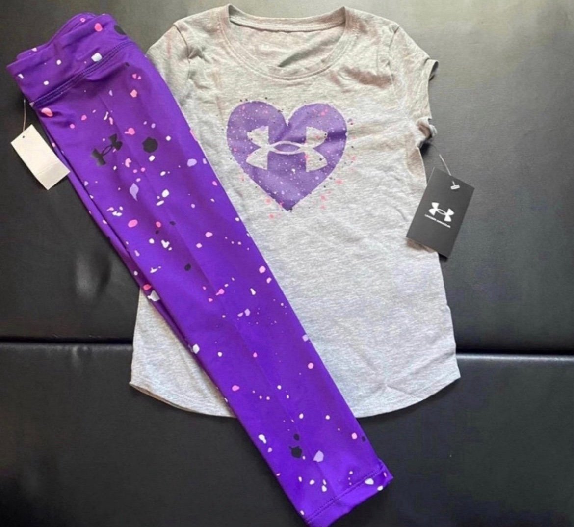 NWT Under Armour leggings & tunic set girls size 4
