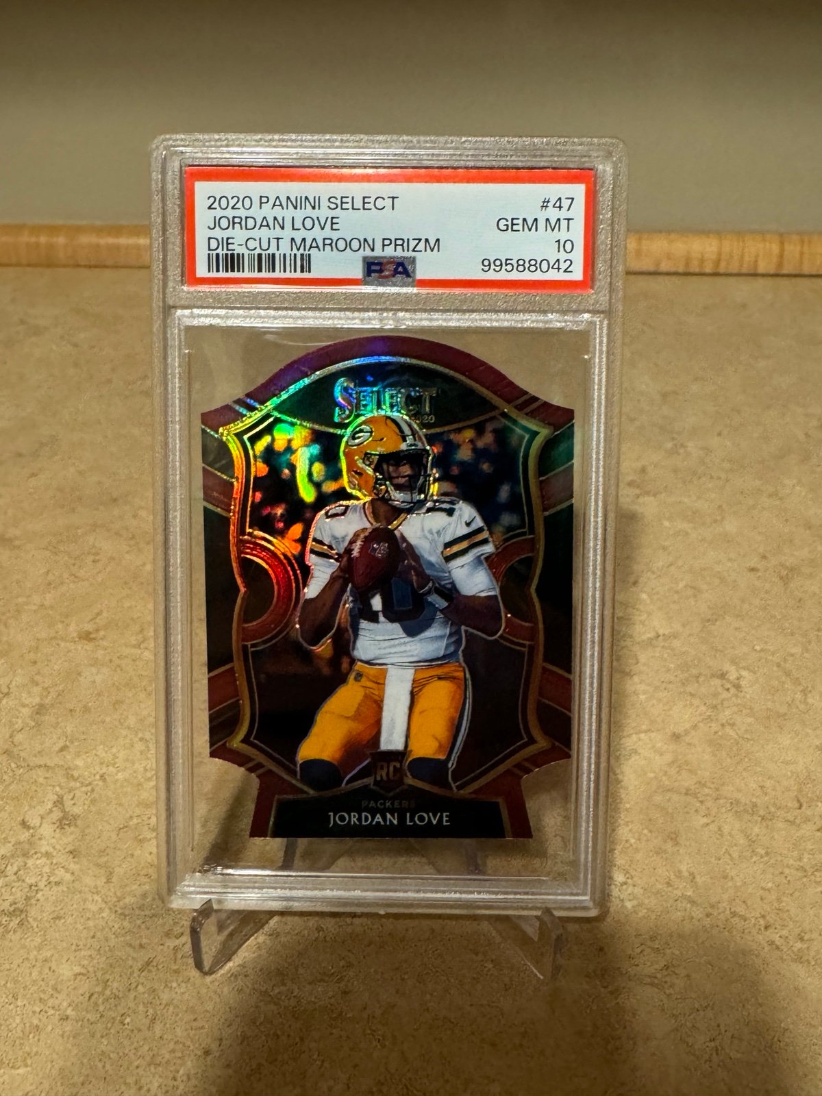 Jordan Love 2020 Panini Select Die-Cut Maroon Prizm Rookie PSA 10