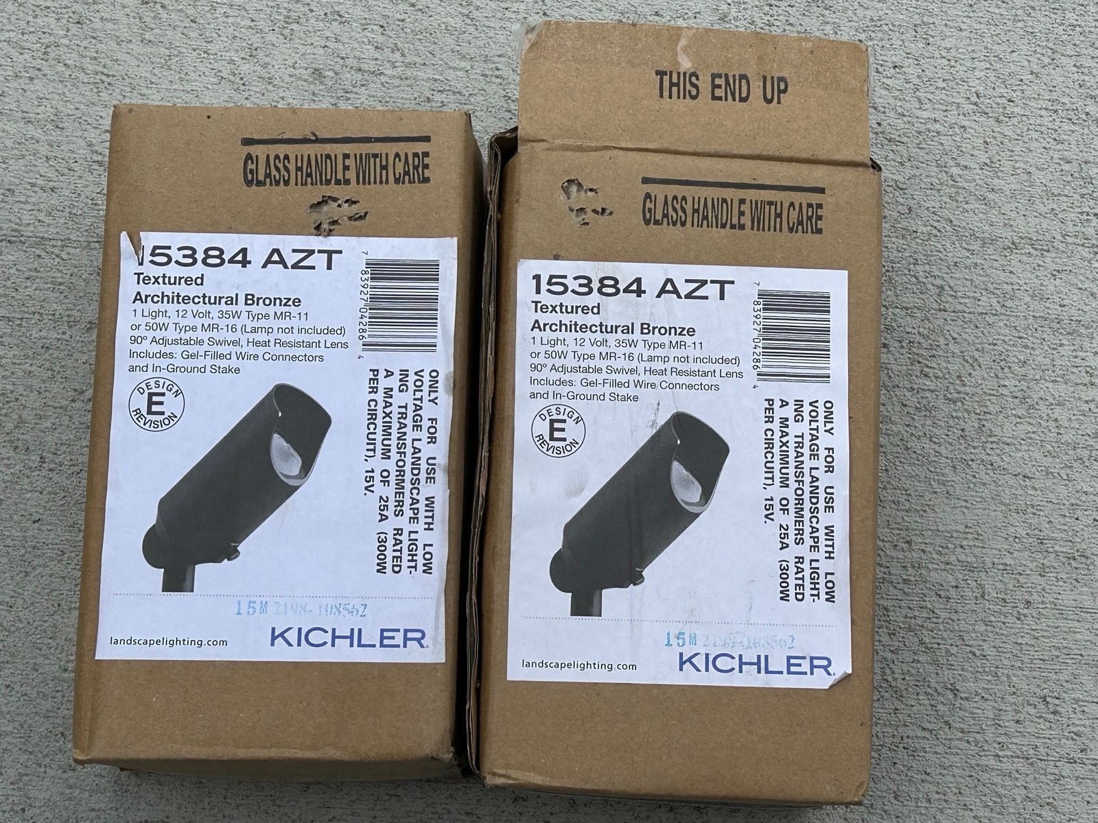 Lot Of 2 Pieces Kichler 15384 AZT Textured Architectural Bronze Landscape Lights
