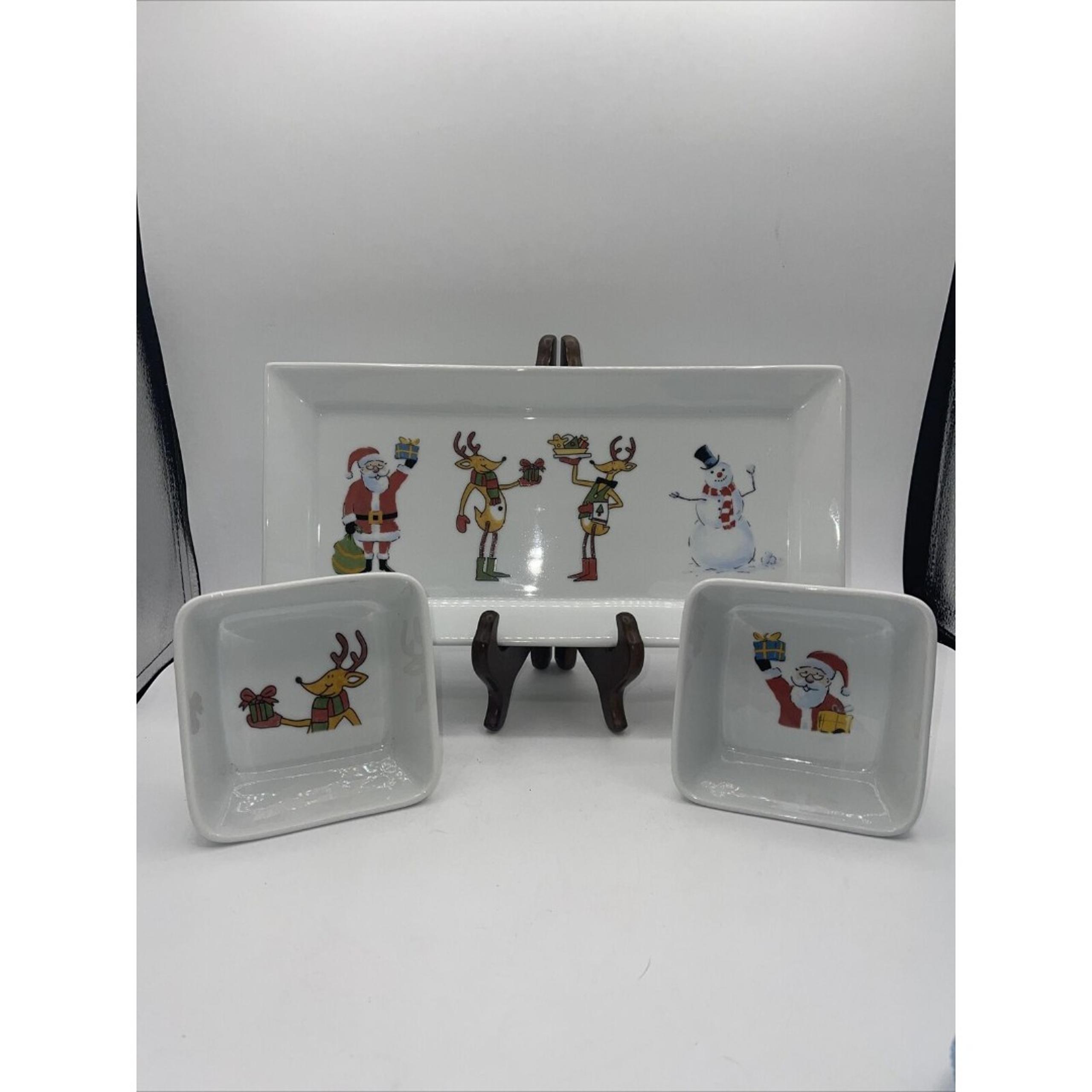 ASHLEY COOPER HOLIDAY MAGIC CHRISTMAS  14" tray with 2 matching 5” bowls