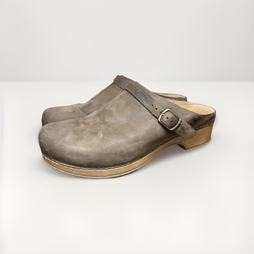 DANSKO Taupe Brown Leather Slip On Mule Clog Women's US 9.5-10 EU 40