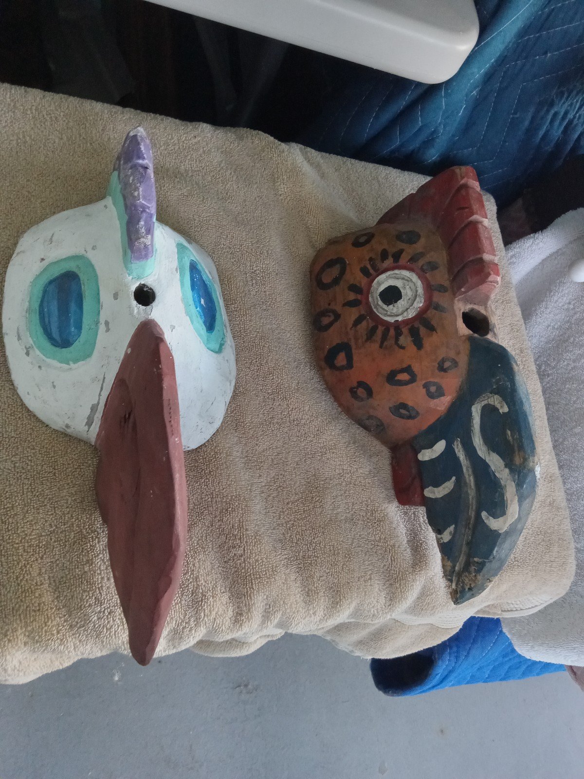 Vintage Mayan art masks